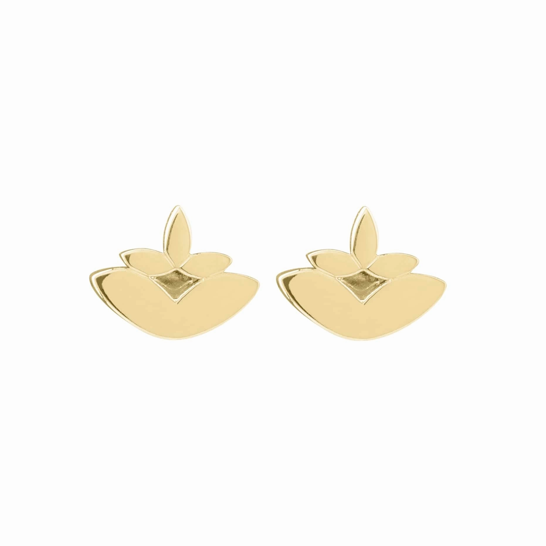 Boh Runga - Lotus Flower Stud Gold Plate