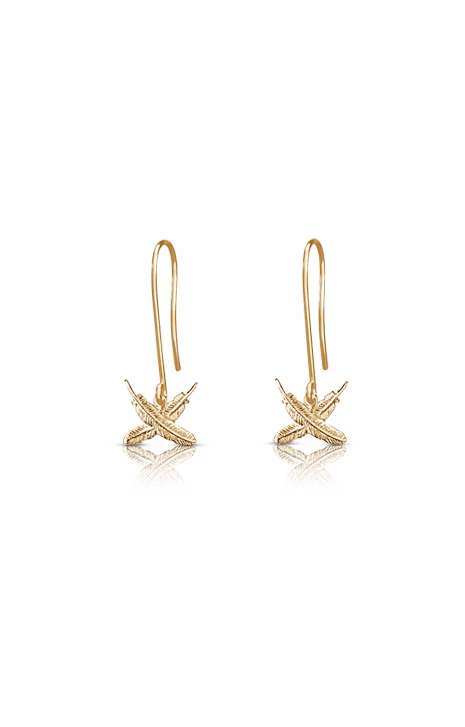 Boh Runga - Petite Feather Kisses Hook Earrings