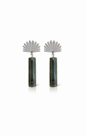 Boh Runga - Pounamu Pwakawaka Drop Earring