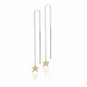 Boh Runga - Stargazer Thread Earrings 9ct Yellow Gold Star