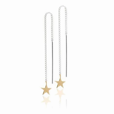 Boh Runga - Stargazer Thread Earrings 9ct Yellow Gold Star