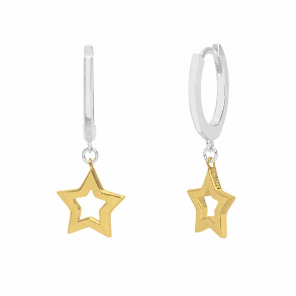 Boh Runga - Super Star Huggie Silver & 14ct Gold Plated
