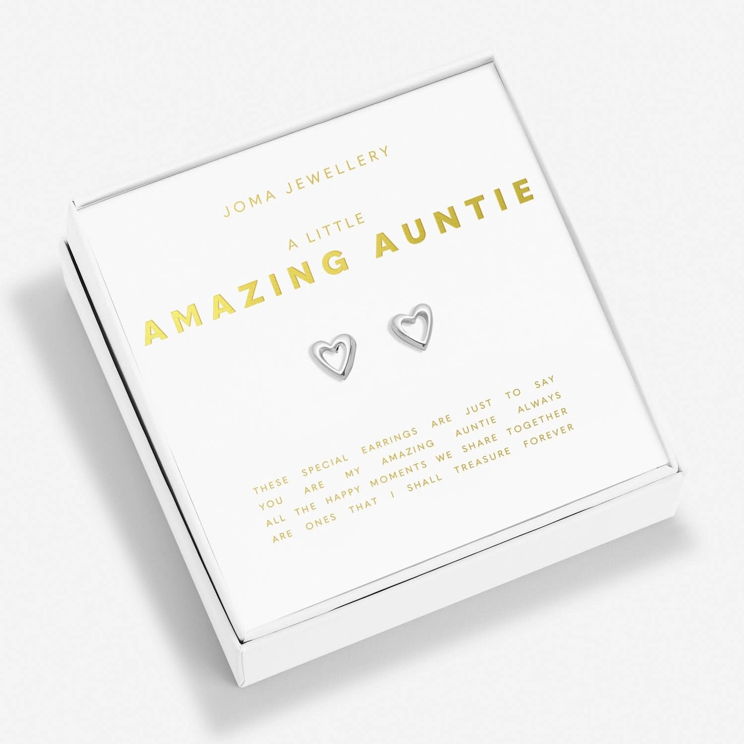 Boxed A Little Amazing Auntie Silver Plated Earrings 7655