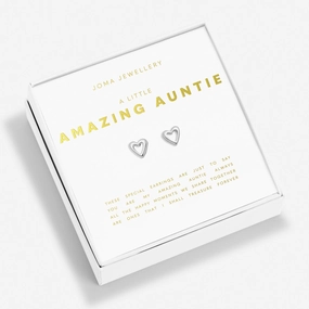 Boxed A Little Amazing Auntie Silver Plated Earrings 7655