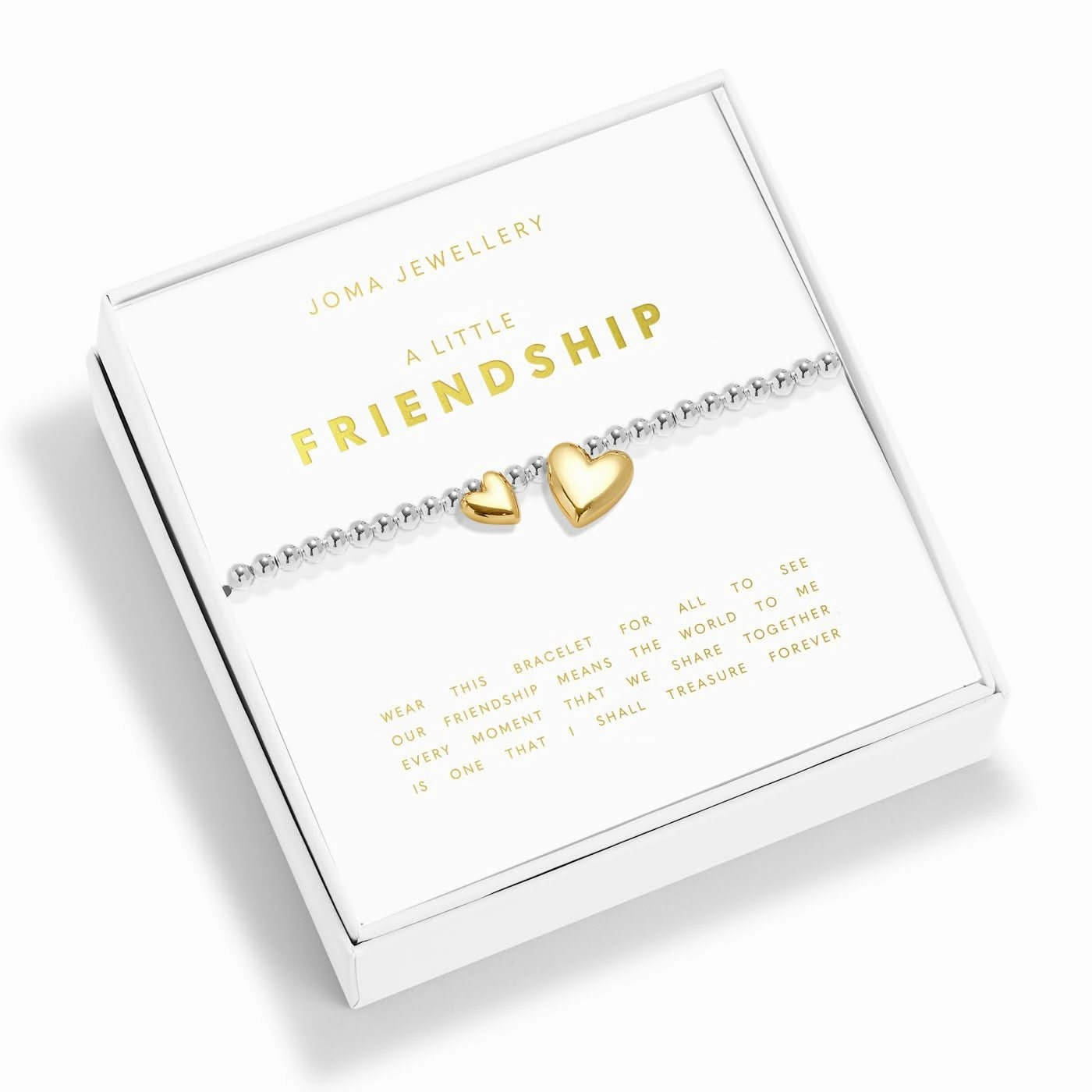 Boxed A Little Friendship Silver Gold Plated Bracelet 7616