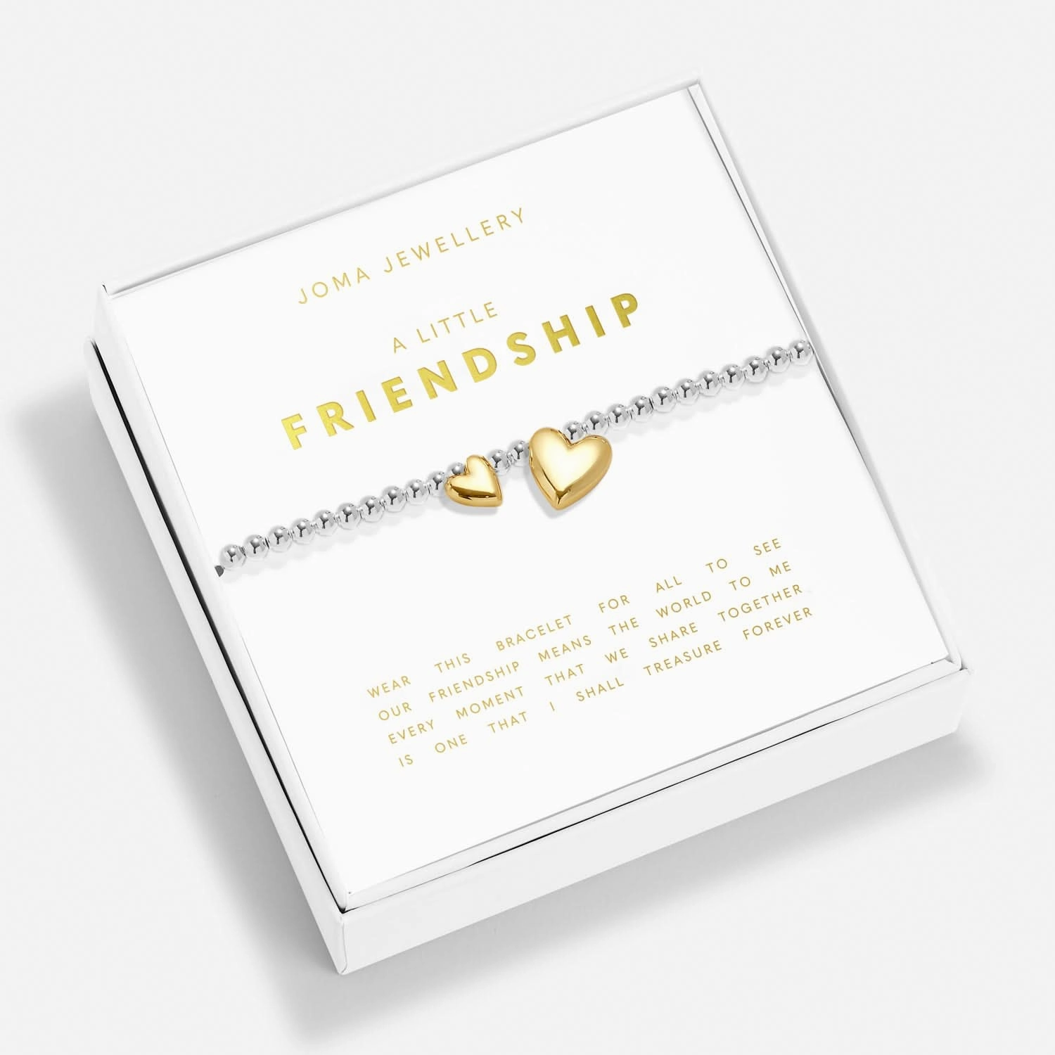 Boxed A Little Friendship Silver Gold Plated Bracelet 7616