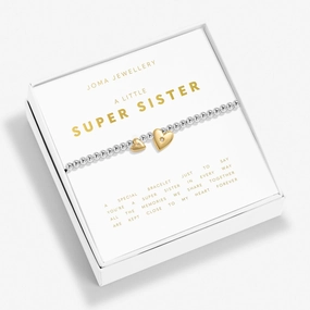 Boxed A Little Super Sister Silver & Gold Plated Bracelet 8188