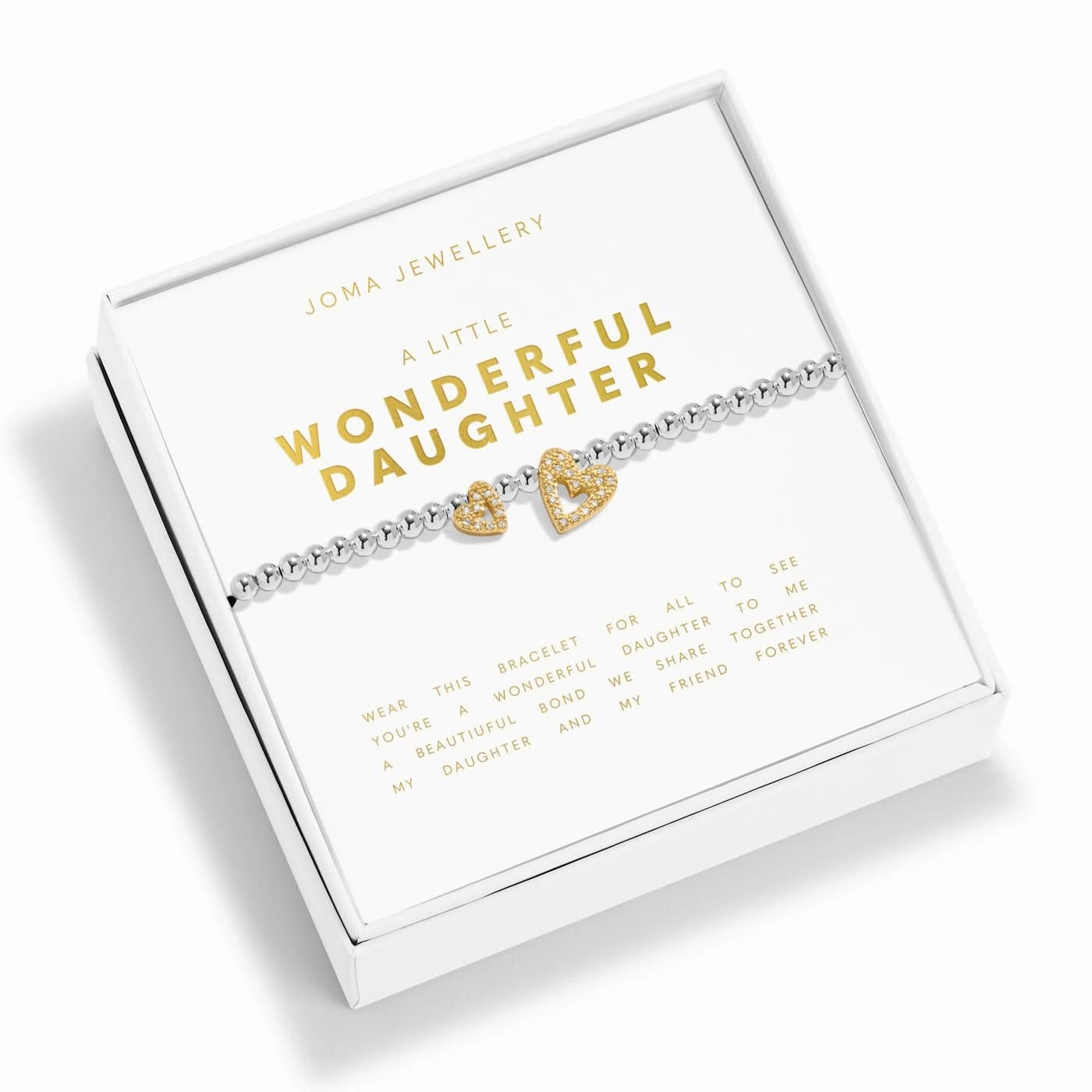 Boxed A Little Wonderful Daughter Silver & Gold Plated Bracelet 8189