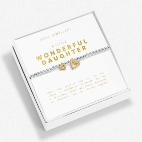 Boxed A Little Wonderful Daughter Silver & Gold Plated Bracelet 8189
