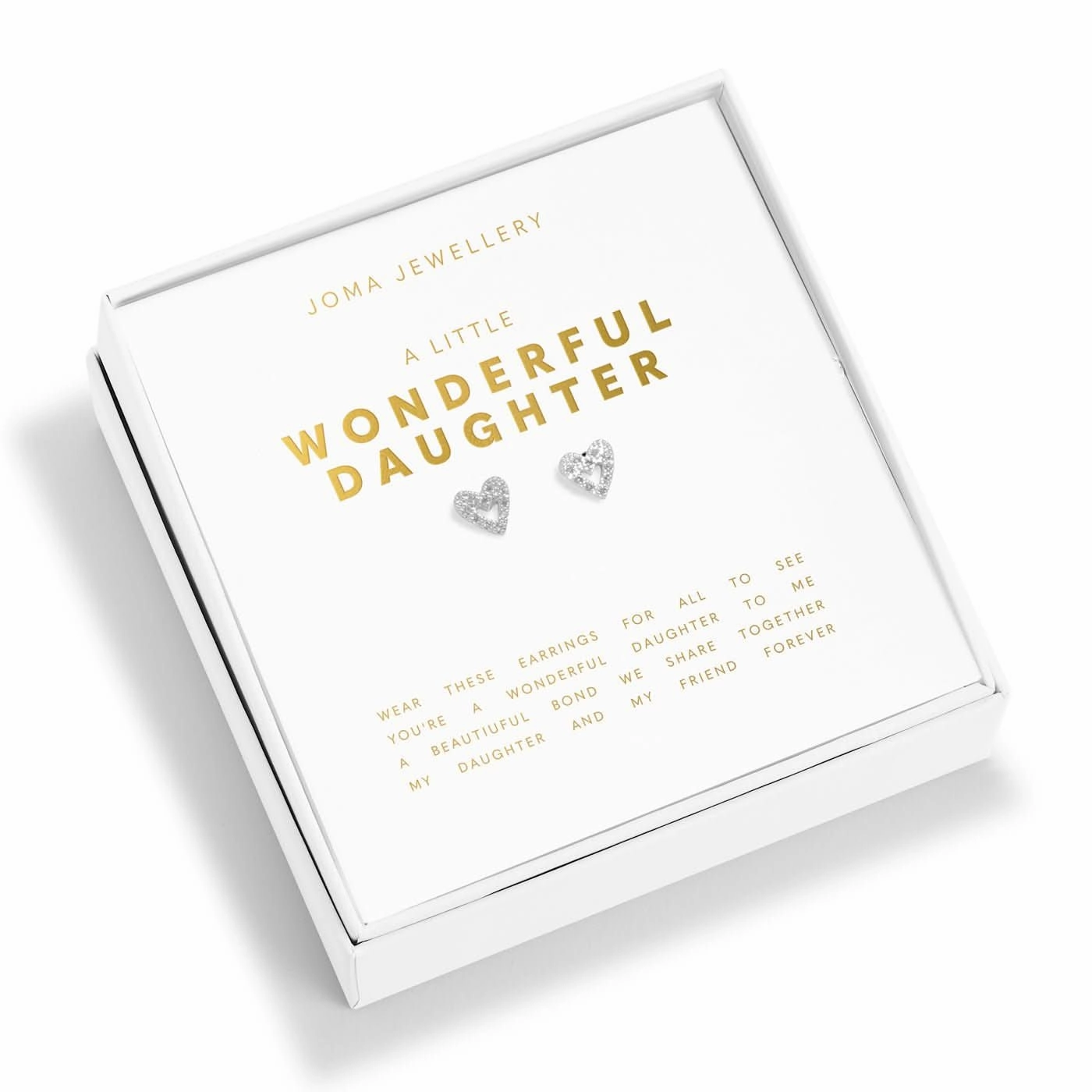 Boxed A Little Wonderful Daughter Silver Plated Earrings 8201