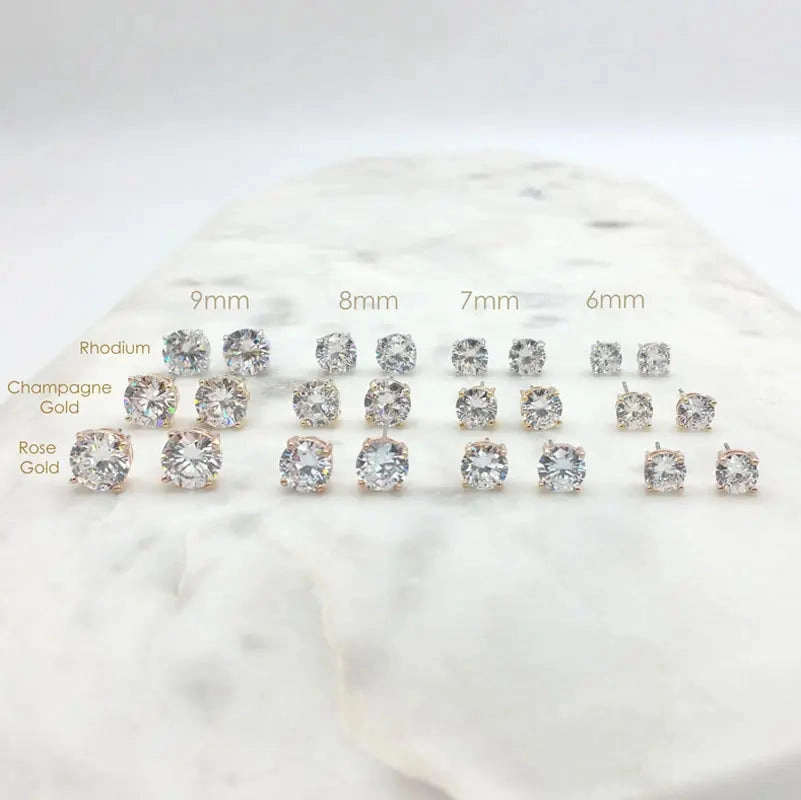 Brilliant Round CZ Studs