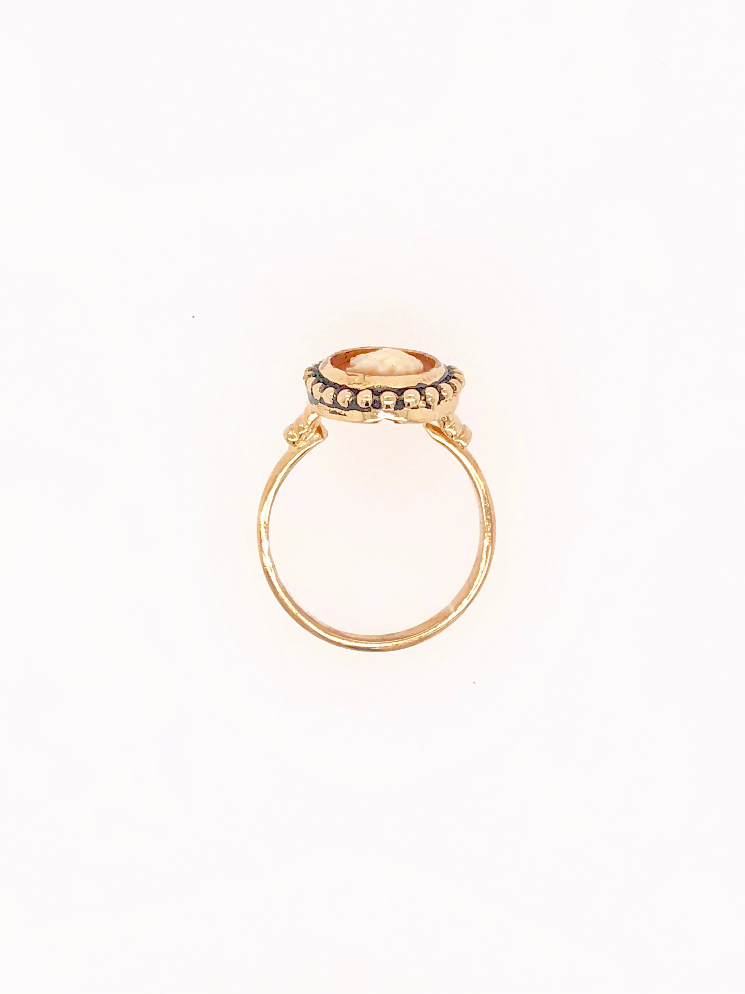 Cameo Dot Edge Rosegold Ring