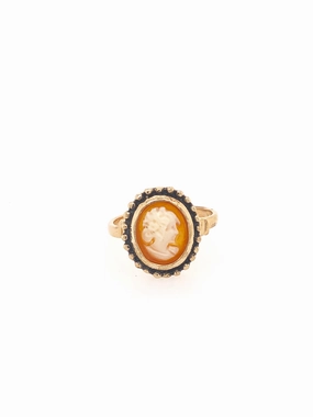 Cameo Dot Edge Rosegold Ring