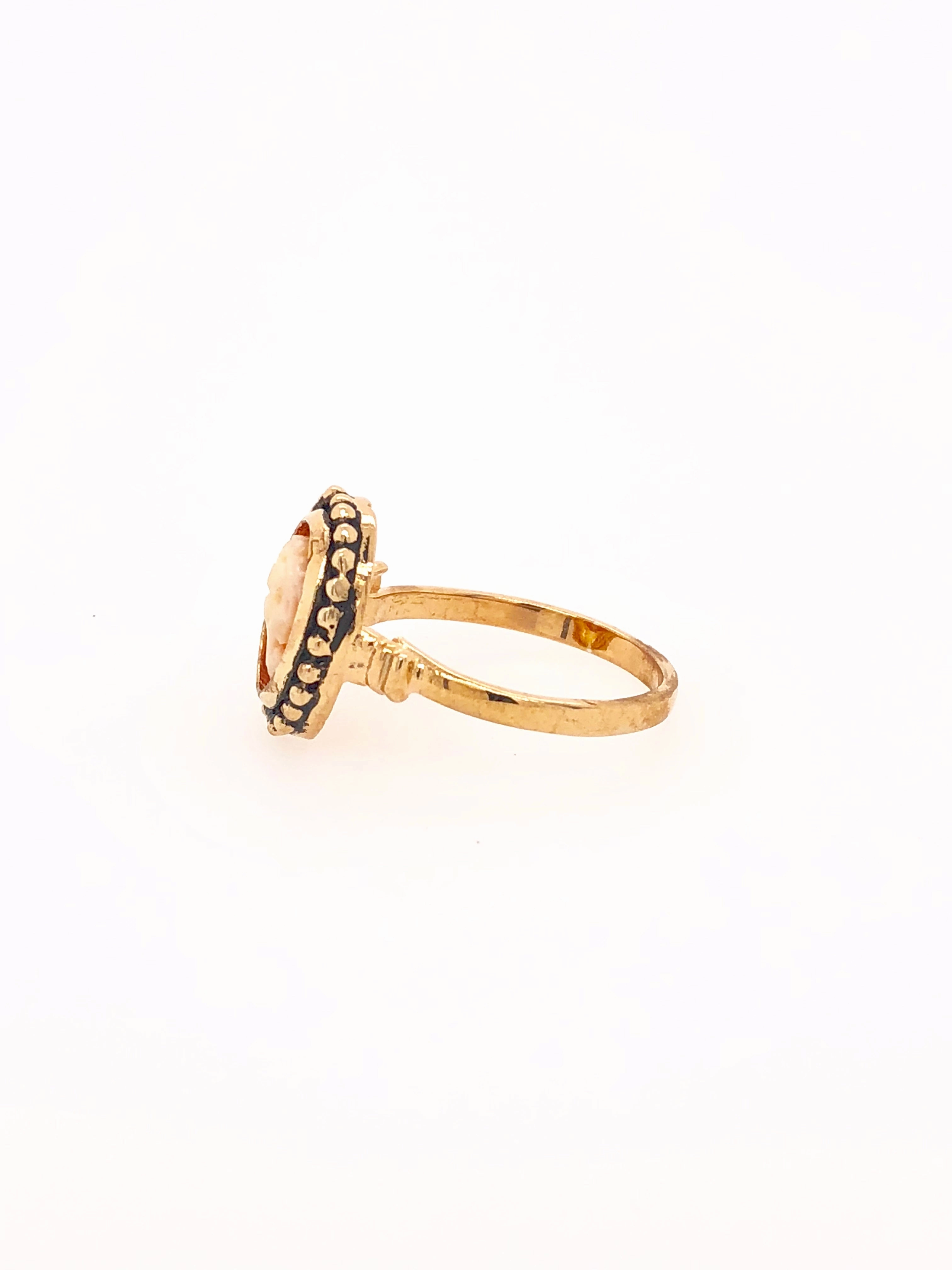 Cameo Dot Edge Rosegold Ring