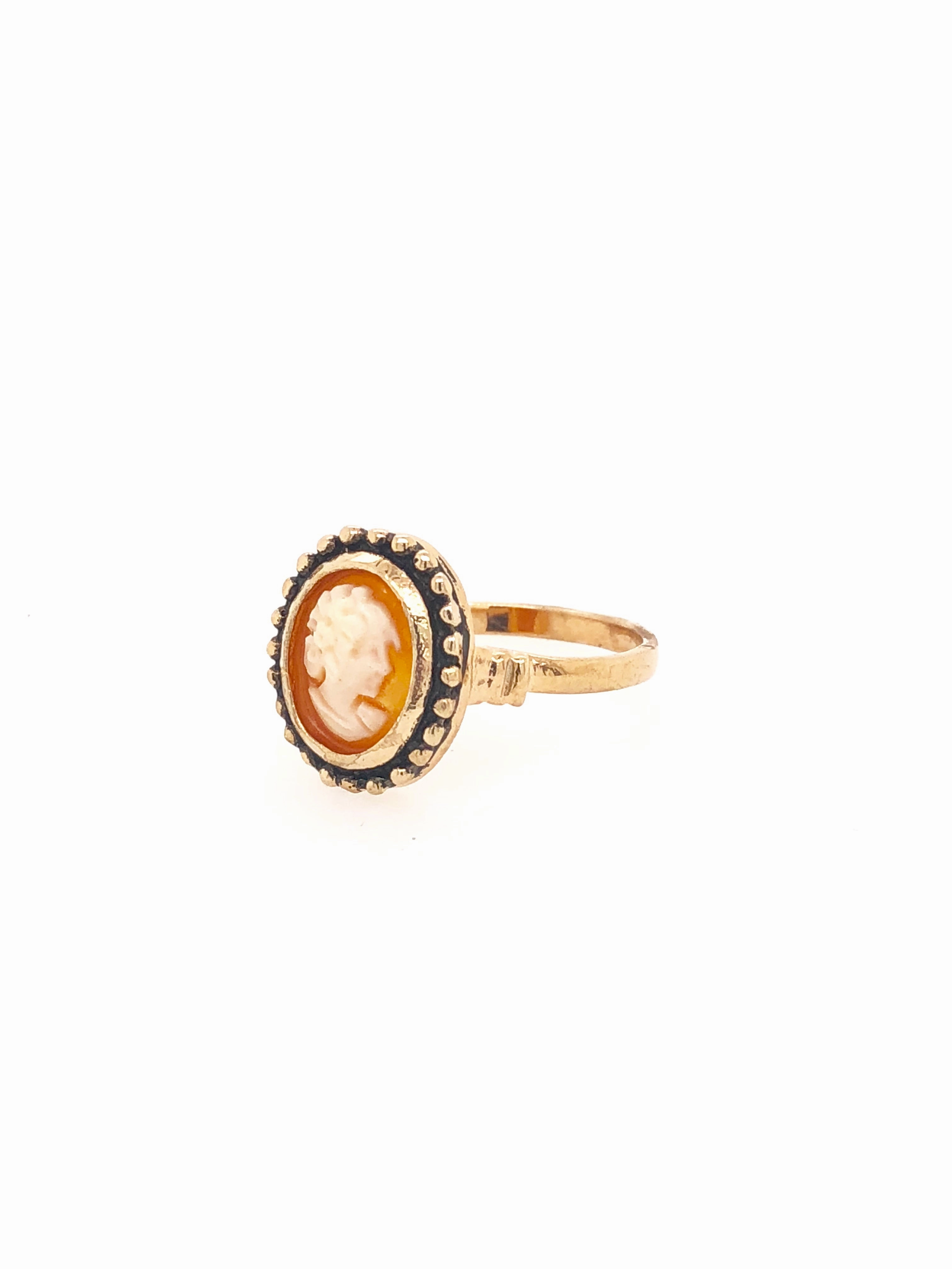 Cameo Dot Edge Rosegold Ring
