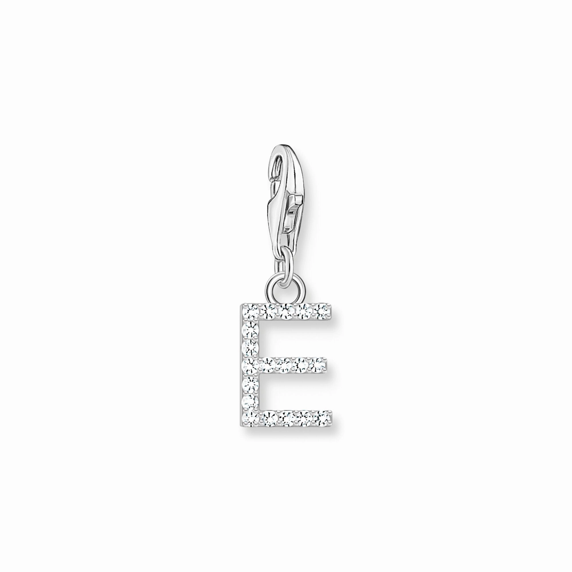 Charm Pendant letter E silver