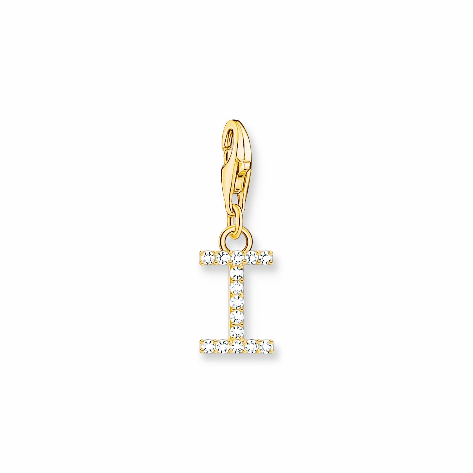 Charm Pendant letter I gold plated