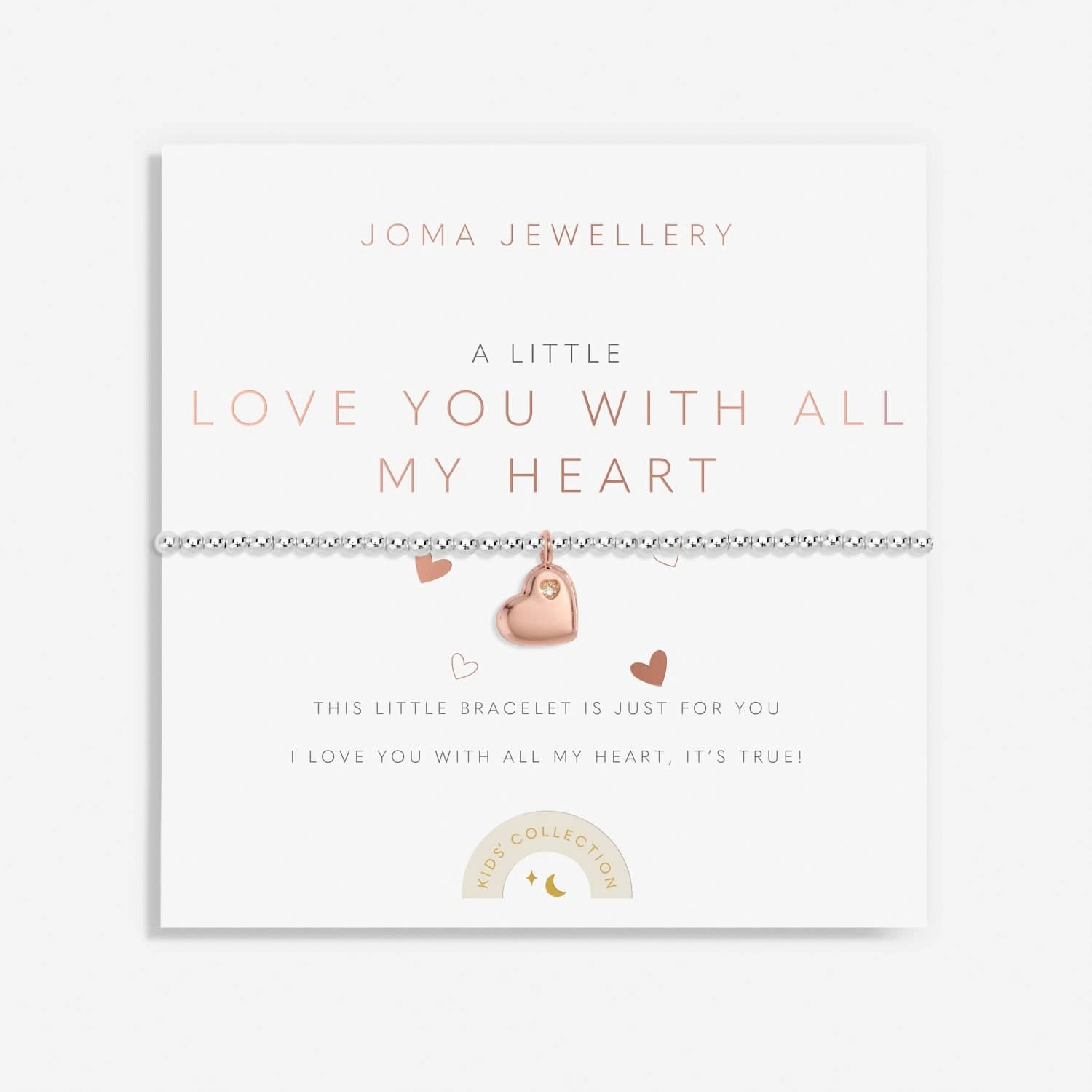 Children's A Little Love You With All My Heart Silver And Rose Gold Plated Bracelet C806