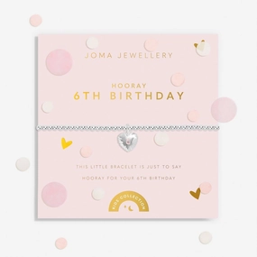Children's Confetti A Little 6th Birthday Silver Plated Bracelet C832