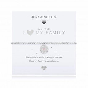 Childrens A Little I <3 My Family Silver 15.5cm Stretch Bracelet C501