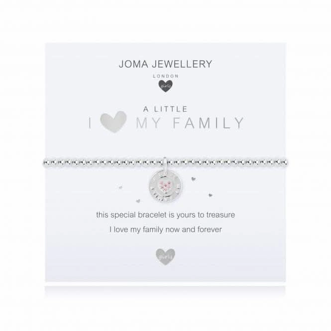 Childrens A Little I <3 My Family Silver 15.5cm Stretch Bracelet C501