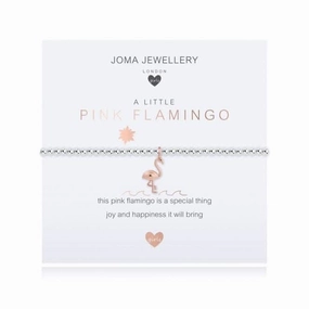 Childrens A Little Pink Flamingo Silver And Rose Gold 15.5cm Stretch Bracelet C503