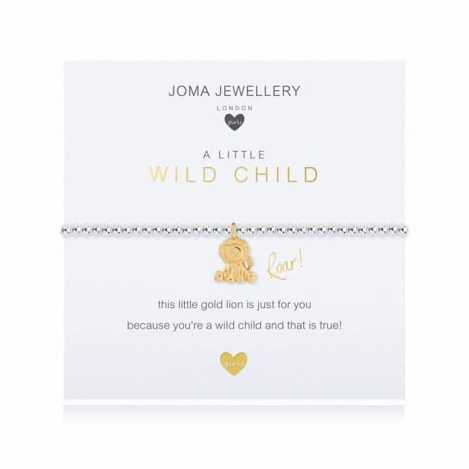 Childrens A Little Wild Child Silver And Gold 15.5cm Stretch Bracelet C505