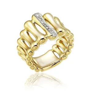 Chimento Bamboo Over 18ct Yellow Gold 0.13ct Diamond Ring