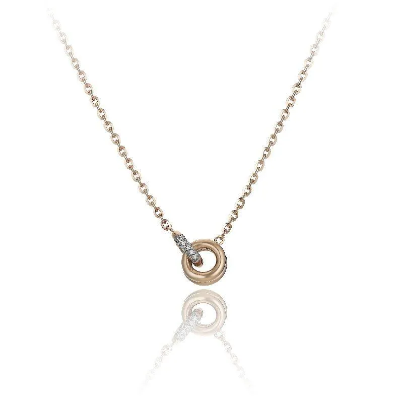 Chimento Bamboo Pure 18ct Rose Gold 0.10ct Diamond Necklace