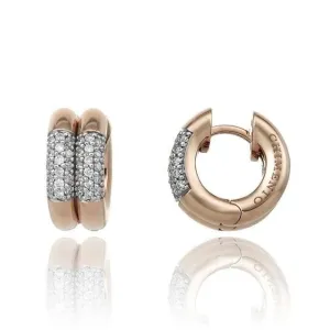 Chimento Bamboo Pure 18ct Rose Gold 0.32ct Diamond Mini Hoop Earrings