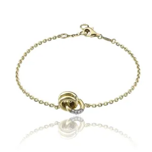 Chimento Bamboo Pure 18ct Yellow Gold 0.10ct Diamond Bracelet