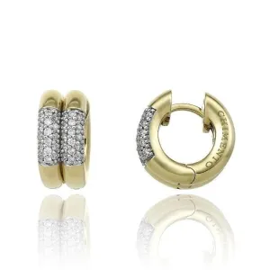 Chimento Bamboo Pure 18ct Yellow Gold 0.32ct Diamond Mini Hoop Earrings