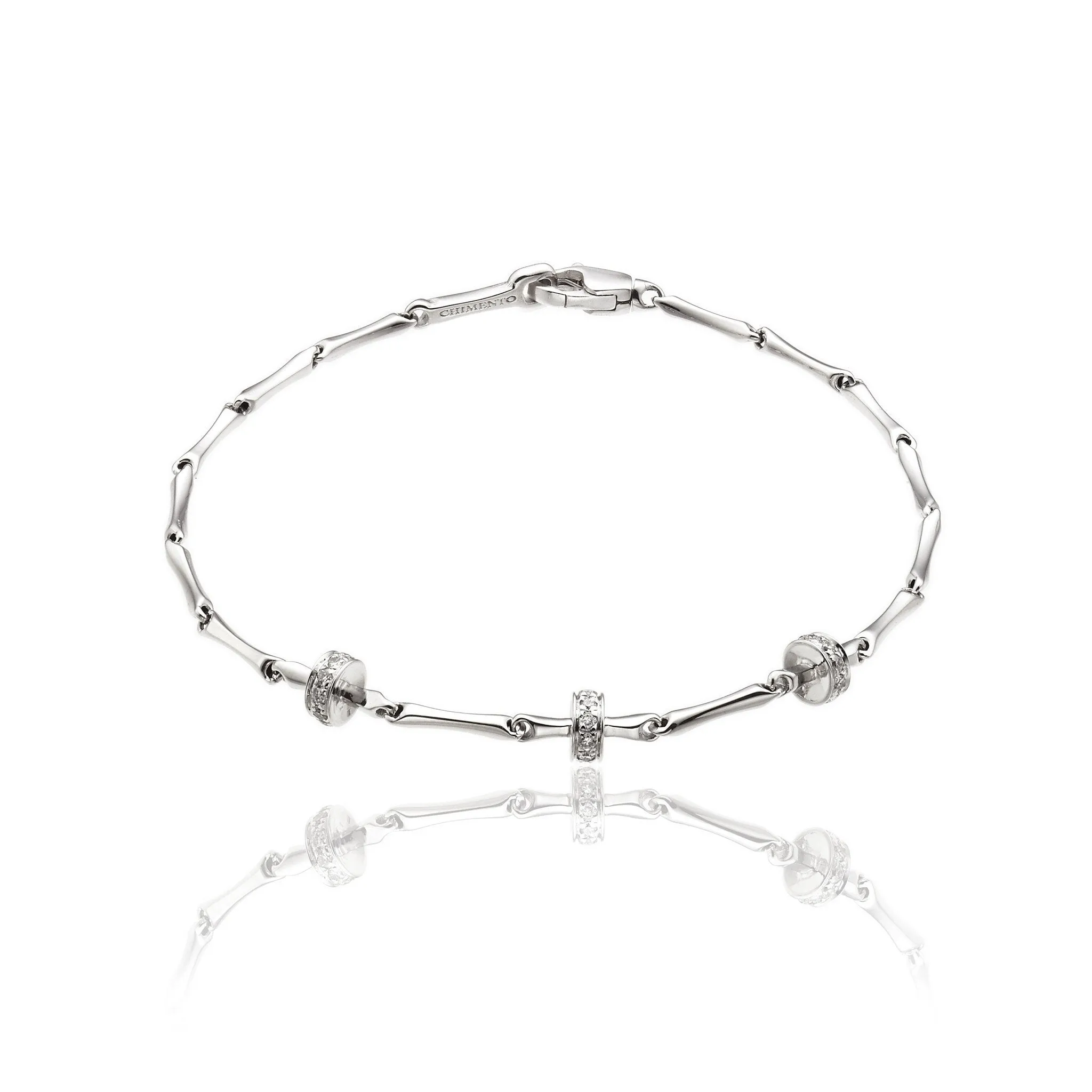 Chimento Bamboo Shine 18ct White Gold 0.15ct Diamond Bracelet
