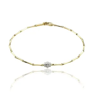 Chimento Bamboo Shine 18ct Yellow Gold 0.10ct Diamond Bracelet
