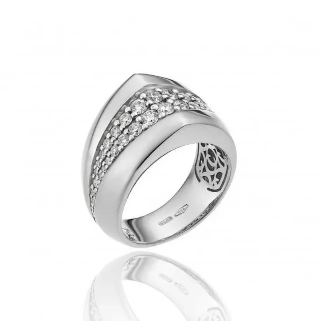 Chimento Bamboo Sipario 18ct White Gold 0.77ct Diamond Ring