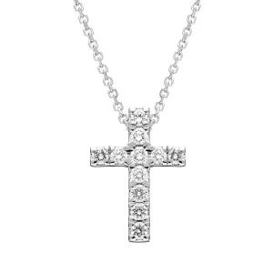 Chimento Croci 18ct White Gold 0.39ct Diamond Cross Necklace