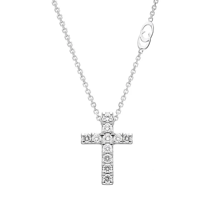 Chimento Croci 18ct White Gold 0.39ct Diamond Cross Necklace