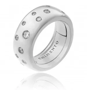 Chimento Forever 18ct White Gold Diamond Adjustable Size-Fit Extra Wide Ring