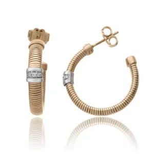 Chimento Stardust Pave 18ct Rose Gold 0.09ct Diamond Hoop Earrings