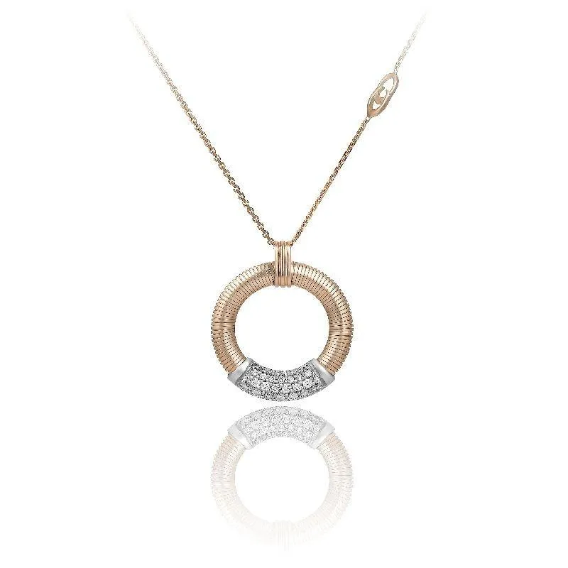 Chimento Stardust Pave 18ct Rose Gold 0.26ct Diamond Circle Necklace