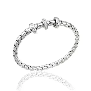 Chimento Stretch 18ct White Gold 0.19ct Diamond Triple Rondelle Bracelet