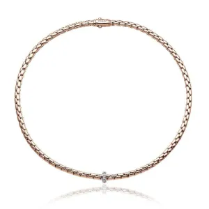 Chimento Stretch Spring 18ct Rose Gold 0.19ct Diamond Necklace