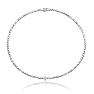 Chimento Stretch Spring 18ct White Gold 0.10ct Diamond Necklace