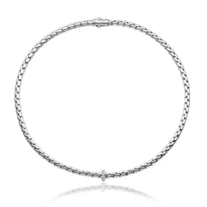 Chimento Stretch Spring 18ct White Gold 0.19ct Diamond Necklace