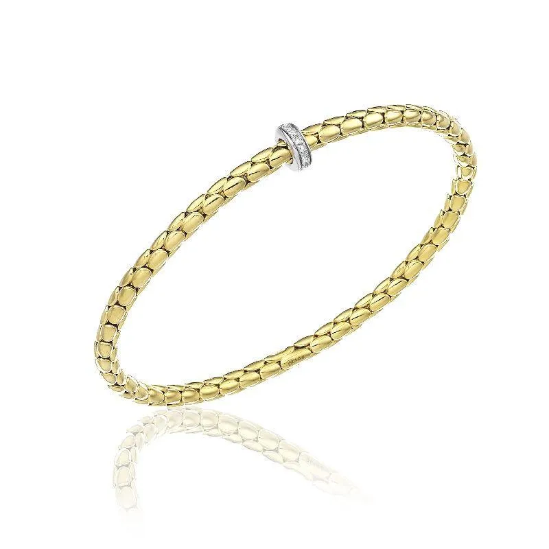 Chimento Stretch Spring 18ct Yellow Gold 0.10ct Diamond Bracelet