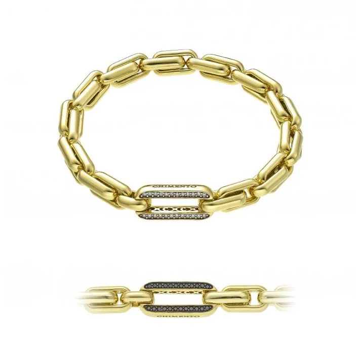 Chimento X-tend 18ct Yellow Gold White and Black Diamond Stretch Bracelet