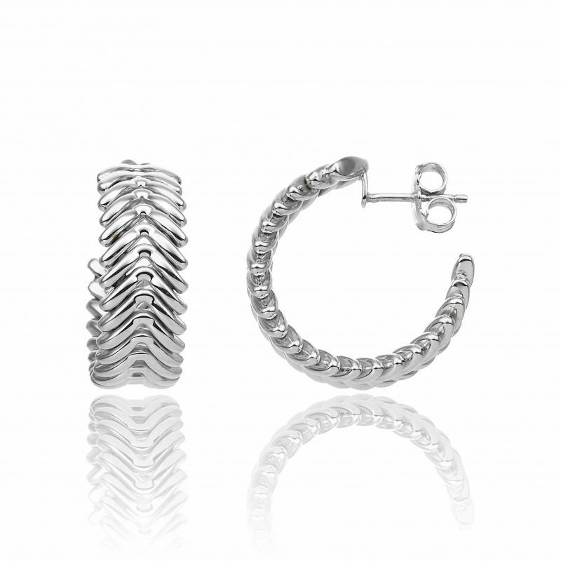Chimento Armillas 18ct White Gold Arrow Head Hoop Earrings
