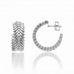 Chimento Armillas 18ct White Gold Arrow Head Hoop Earrings