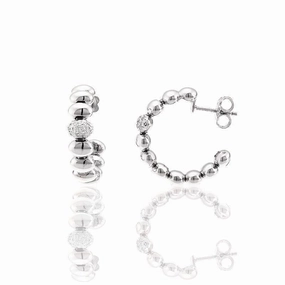 Chimento Armillas Acqua 18ct White Gold 0.13ct Diamond Hoop Earrings