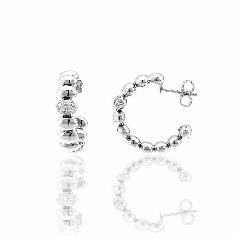 Chimento Armillas Acqua 18ct White Gold 0.13ct Diamond Hoop Earrings